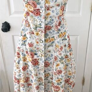 Vintage Lizwear Floral Button Front Dress Cottagecore Prarie Y2k Sleeveless